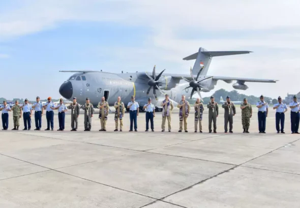 TNI AU sambut AirBus a400 di Lanud Halim Perdana Kusuma