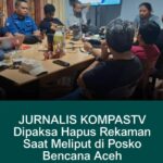 Jurnalis KOMPAS TV, Davi Abdullah saat penyampaian Kronoligis kejadian.