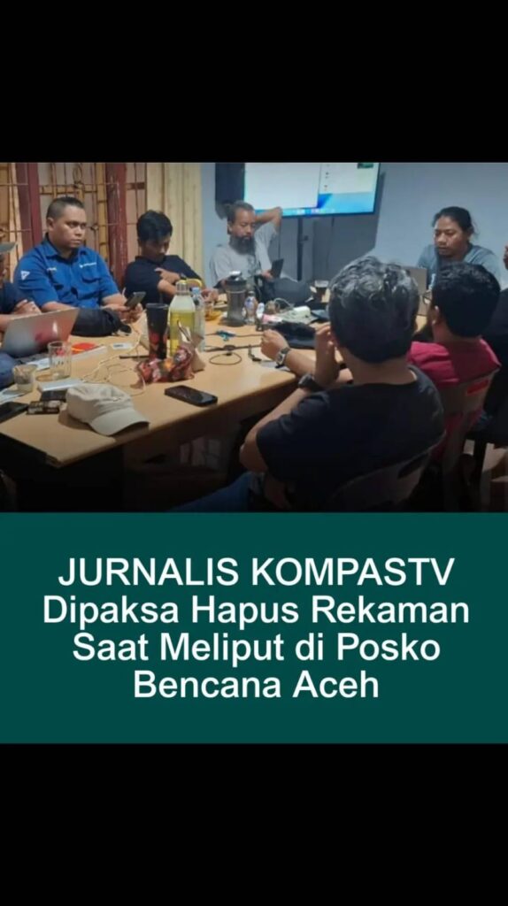 Jurnalis KOMPAS TV, Davi Abdullah saat penyampaian Kronoligis kejadian.