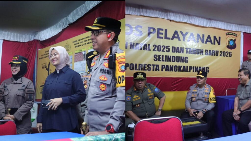 Walikota Pangkalpinang, Prof. udin bersama Gubernur Babel beserta Forkopimda saat mengunjungi Pos pelayanan (Nataru) Natal 2025 dan Tahun baru 2026. Rabu (24/12/2026).
